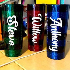 Custom plaid tumbler